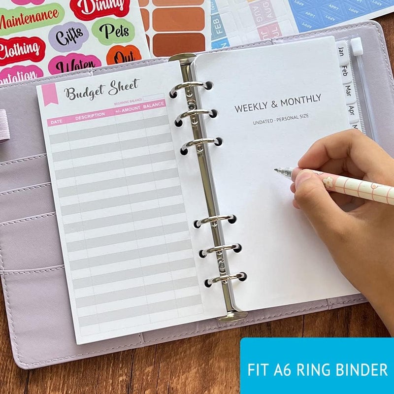 Fan&Ran Set of 180 Sheets Expense Tracker, 6-Hole Punched Budget Sheets for A6 Planner Binder, 3 3/4" x 6 3/4" - Image 3